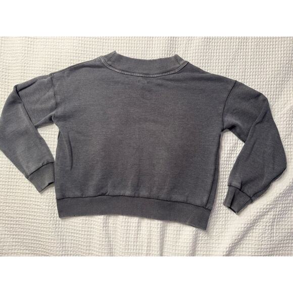 Aerie Gray Sweatshirt Distressed Women's Small Cropped Oversized - Picture 7 of 7